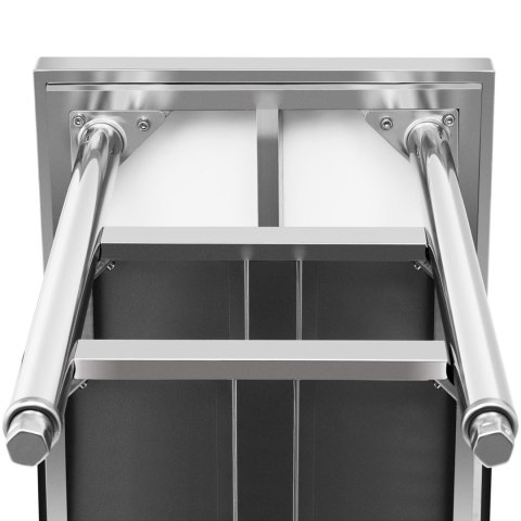 Stół blat roboczy centralny stalowy 2 półki 180 x 60 cm Stół blat roboczy centralny stalowy 2 półki 180 x 60 cm