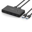 Switch box HUB przełącznik 4x USB 2.0 rozdzielacz USB na dwa komputery - czarny