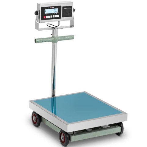 Waga platformowa z drukarką etykiet na kółkach LCD 60 x 50 cm 600 kg / 100 g Waga platformowa z drukarką etykiet na kółkach LCD 60 x 50 cm 600 kg / 100 g