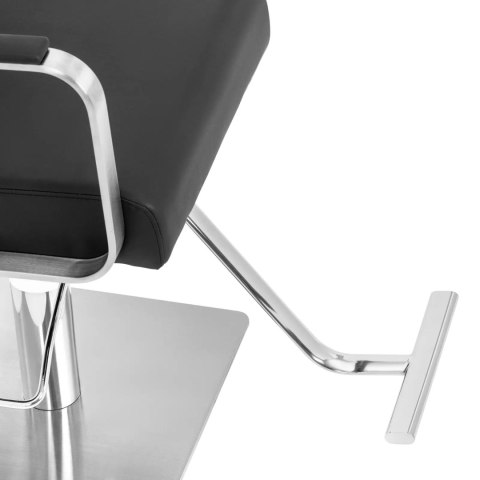 Fotel fryzjerski barberski kosmetyczny z podnóżkiem Physa OTLEY - czarno srebrny Fotel fryzjerski barberski kosmetyczny z podnóżkiem Physa OTLEY - czarno srebrny
