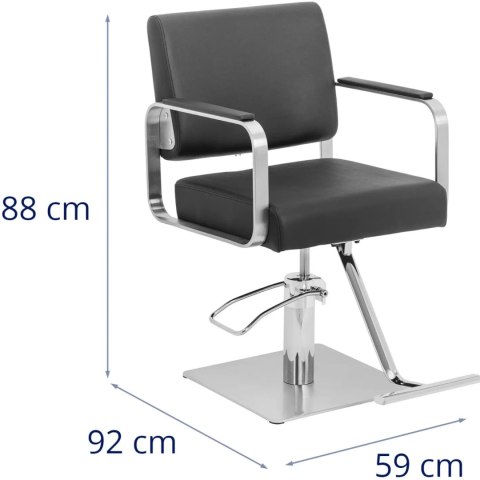 Fotel fryzjerski barberski kosmetyczny z podnóżkiem Physa OTLEY - czarno srebrny Fotel fryzjerski barberski kosmetyczny z podnóżkiem Physa OTLEY - czarno srebrny