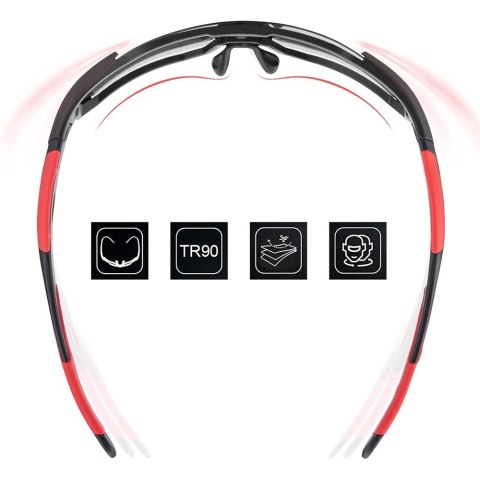Okulary rowerowe z polaryzacją i filtrem UV 400 czerwone Okulary rowerowe z polaryzacją i filtrem UV 400 czerwone