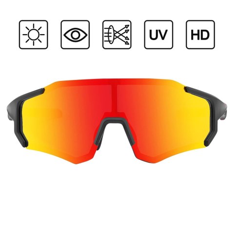 Okulary rowerowe z polaryzacją i filtrem UV 400 czerwone Okulary rowerowe z polaryzacją i filtrem UV 400 czerwone