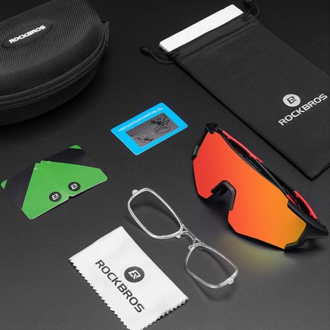 Okulary rowerowe z polaryzacją i filtrem UV 400 czerwone Okulary rowerowe z polaryzacją i filtrem UV 400 czerwone
