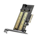 Karta rozszerzeń adapter PCIe 3.0 x4 dodatkowe dwa sloty SSD M.2 M-Key i M.2 B-Key