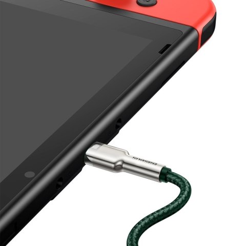 Przewód kabel USB-C - USB-C Cafule Metal Data Power Delivery 100W 2m - zielony Przewód kabel USB-C - USB-C Cafule Metal Data Power Delivery 100W 2m - zielony