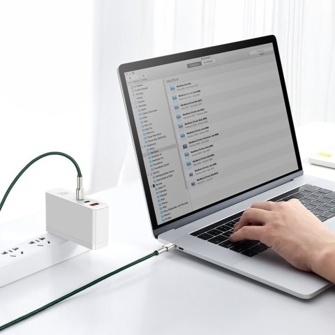 Przewód kabel USB-C - USB-C Cafule Metal Data Power Delivery 100W 2m - zielony Przewód kabel USB-C - USB-C Cafule Metal Data Power Delivery 100W 2m - zielony