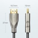 Wytrzymały kabel przewód HDMI 2.0 4K 60Hz w oplocie 1m szary