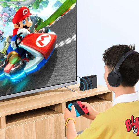 Adapter transmiter Bluetooth do słuchawek Playstation Nintendo Switch czarny Adapter transmiter Bluetooth do słuchawek Playstation Nintendo Switch czarny