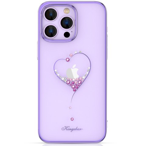 Etui do telefonu iPhone 14 Plus ozdobione kryształami Wish Series foletowe