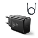 Ładowarka sieciowa USB-C 20W PD z kablem do iPhone Lightning czarna