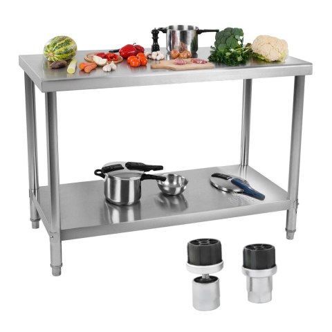 STÓŁ BLAT KUCHENNY ROBOCZY CENTRALNY ZE STALI NIERDZEWNEJ 120X60CM STÓŁ BLAT KUCHENNY ROBOCZY CENTRALNY ZE STALI NIERDZEWNEJ 120X60CM