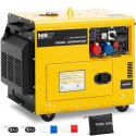 Agregat generator prądotwórczy diesel na kółkach 230/400 V 7500 W 8.75 kVA 16 l