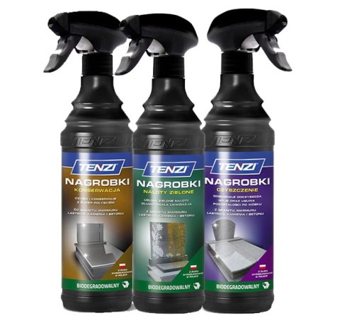 Zestaw TENZI Do Czyszczenia I Konserwacji Nagrobków 3x600ml Zestaw TENZI Do Czyszczenia I Konserwacji Nagrobków 3x600ml