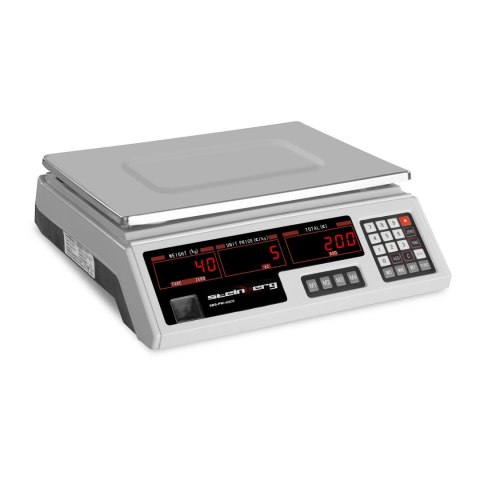 WAGA SKLEPOWA KONTROLNA 330X240MM ZASILACZ + AKUMULATOR 40KG / 2G - BIAŁA WAGA SKLEPOWA KONTROLNA 330X240MM ZASILACZ + AKUMULATOR 40KG / 2G - BIAŁA