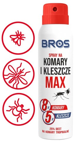 BROS - spray na komary i kleszcze MAX 90ml - 1 szt.