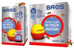 Zestaw BROS - pułapka z płynem na muszki owocówki + płyn do pułapki na muszki owocówki 15ml