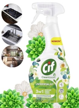 CIF Cleanboost Uniwersalny 3w1 Spray Czyszczacy Zielona Herbata i Eukaliptus