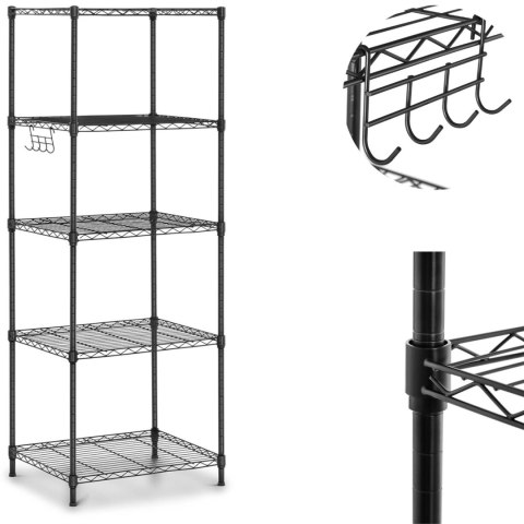 REGAŁ MAGAZYNOWY DRUCIANY AŻUROWY 5 PÓŁEK 55 X 44.5 X 150 CM DO 150 KG