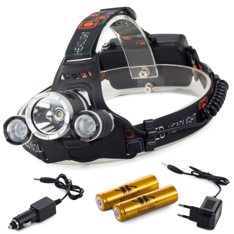 Bailong latarka czołowa led cree xm-l t6 2 x xpe