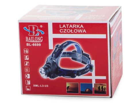 Bailong latarka czołowa zoom led cree xm-l3-u3 Bailong latarka czołowa zoom led cree xm-l3-u3