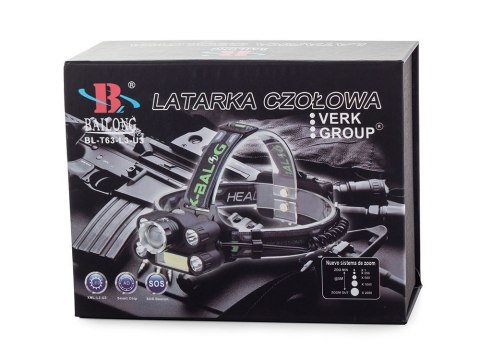 Latarka czołowa bailong 5x led + cob cree xm-l t6 Latarka czołowa bailong 5x led + cob cree xm-l t6