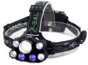 Latarka czołowa bailong cree xm-l t6 7 x led uv