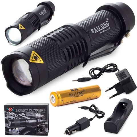 Latarka taktyczna bailong led cree xm-l3-u3 zoom