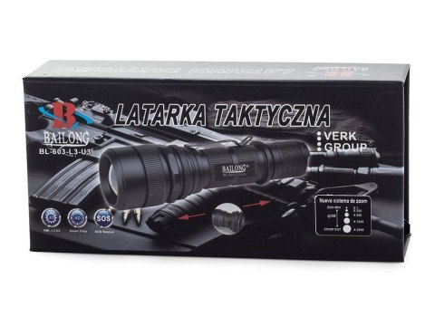 Latarka taktyczna bailong usb led cree xm-l3-u3 Latarka taktyczna bailong usb led cree xm-l3-u3