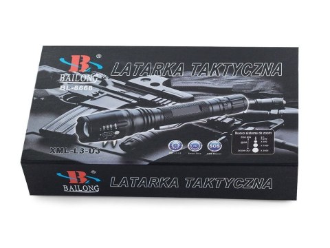 Latarka taktyczna bailong zoom led cree xm-l3-u3 Latarka taktyczna bailong zoom led cree xm-l3-u3