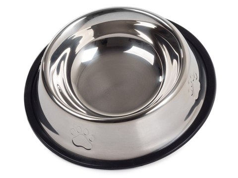 Miska metalowa dla psa kota srebrna na gumie 0,15l Miska metalowa dla psa kota srebrna na gumie 0,15l
