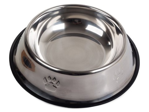 Miska metalowa dla psa kota srebrna na gumie 1,3l Miska metalowa dla psa kota srebrna na gumie 1,3l