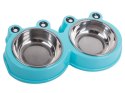 Miska podwójna dla psa kota metalowa 0,175l x 2