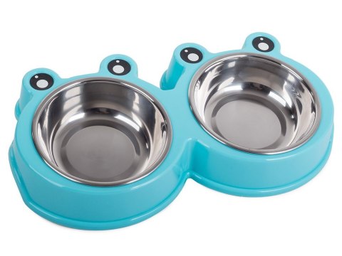 Miska podwójna dla psa kota metalowa 0,175l x 2 Miska podwójna dla psa kota metalowa 0,175l x 2