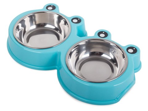 Miska podwójna dla psa kota metalowa 0,175l x 2 Miska podwójna dla psa kota metalowa 0,175l x 2