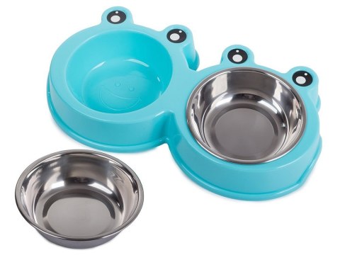 Miska podwójna dla psa kota metalowa 0,175l x 2 Miska podwójna dla psa kota metalowa 0,175l x 2