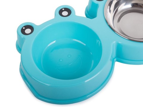Miska podwójna dla psa kota metalowa 0,175l x 2 Miska podwójna dla psa kota metalowa 0,175l x 2