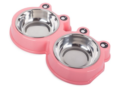Miska podwójna dla psa kota metalowa 0,175l x 2 Miska podwójna dla psa kota metalowa 0,175l x 2