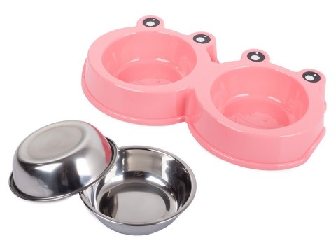 Miska podwójna dla psa kota metalowa 0,175l x 2 Miska podwójna dla psa kota metalowa 0,175l x 2