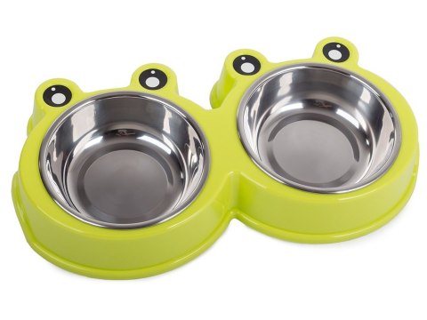 Miska podwójna dla psa kota metalowa 0,175l x 2 Miska podwójna dla psa kota metalowa 0,175l x 2