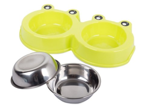Miska podwójna dla psa kota metalowa 0,175l x 2 Miska podwójna dla psa kota metalowa 0,175l x 2
