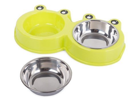 Miska podwójna dla psa kota metalowa 0,175l x 2 Miska podwójna dla psa kota metalowa 0,175l x 2