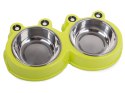 Miska podwójna dla psa kota metalowa 0,3l x 2