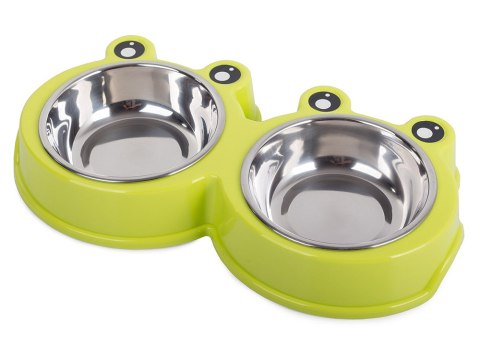 Miska podwójna dla psa kota metalowa 0,3l x 2 Miska podwójna dla psa kota metalowa 0,3l x 2