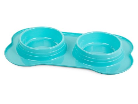 Miska podwójna dla psa kota na karmę 0,4 l x 2 Miska podwójna dla psa kota na karmę 0,4 l x 2