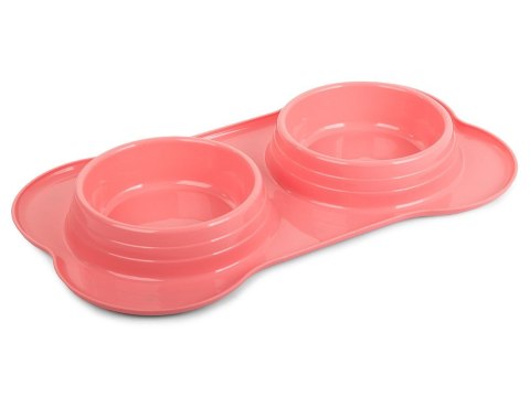 Miska podwójna dla psa kota na karmę 0,4 l x 2 Miska podwójna dla psa kota na karmę 0,4 l x 2
