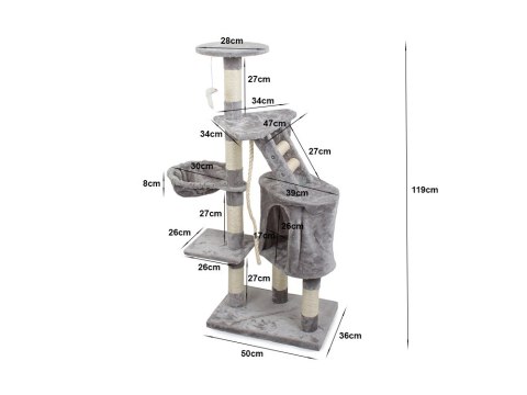 Drapak dla kota drzewko domek legowisko 119cm Drapak dla kota drzewko domek legowisko 119cm