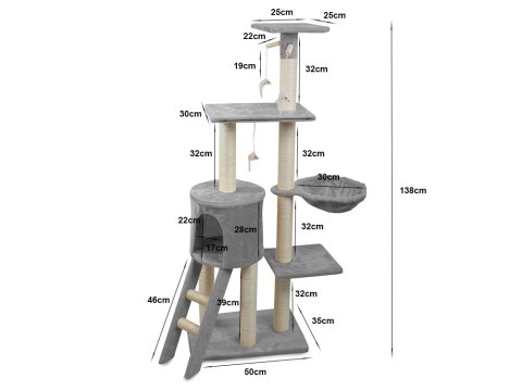 Drapak dla kota drzewko wieża legowisko 138cm Drapak dla kota drzewko wieża legowisko 138cm