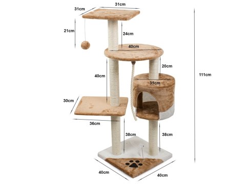 Drapak dla kota drzewo domek legowisko wieża 111cm Drapak dla kota drzewo domek legowisko wieża 111cm